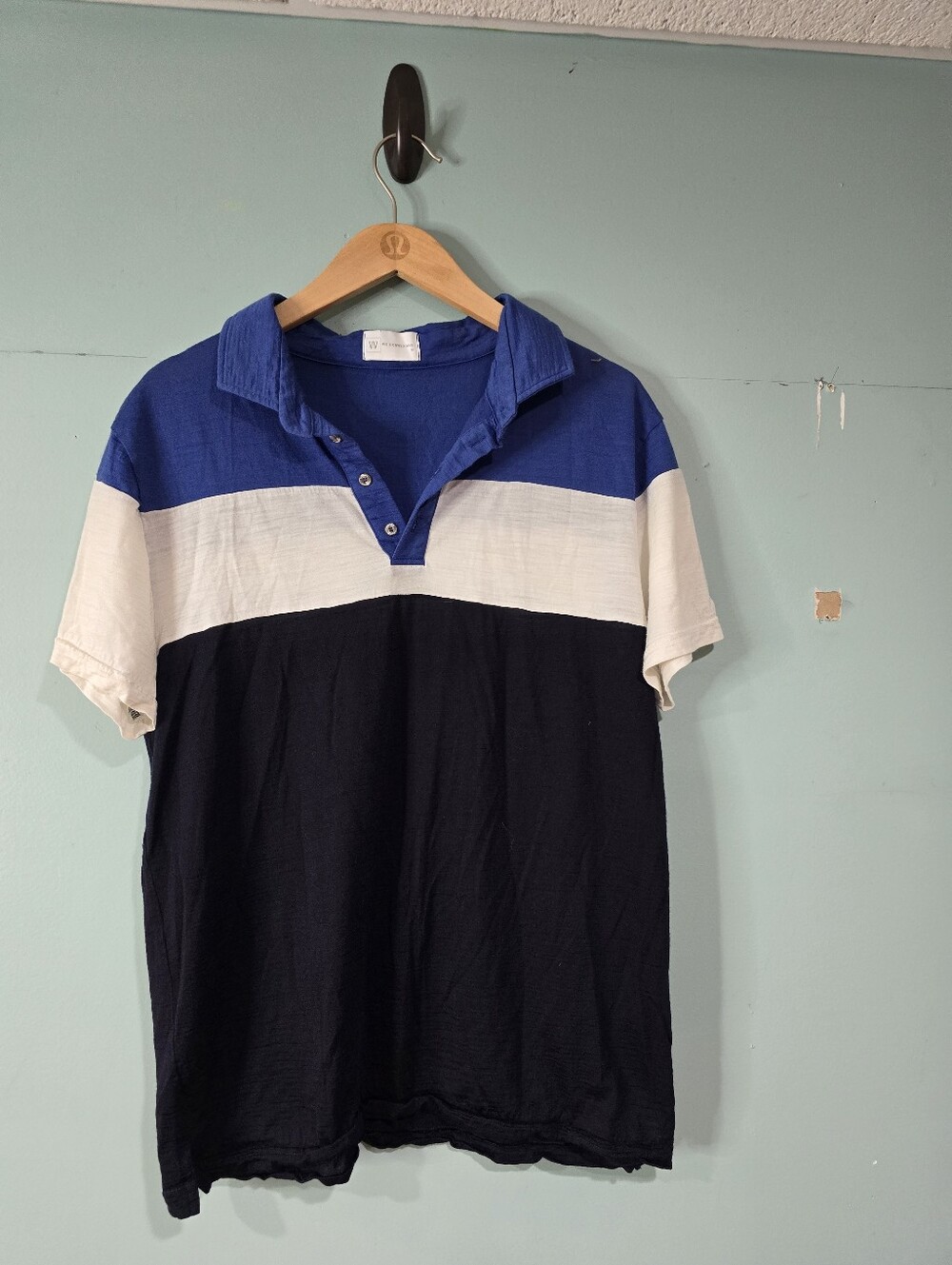 We Norwegians Mens Polo Size M Baselayer Colorblock Short Sleeve Merino Blend